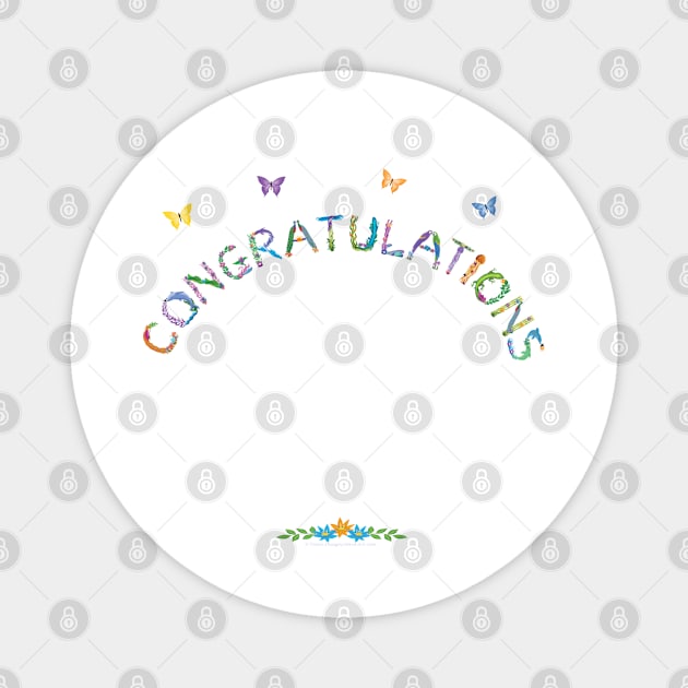 CONGRATULATIONS - tropical word art Magnet by DawnDesignsWordArt